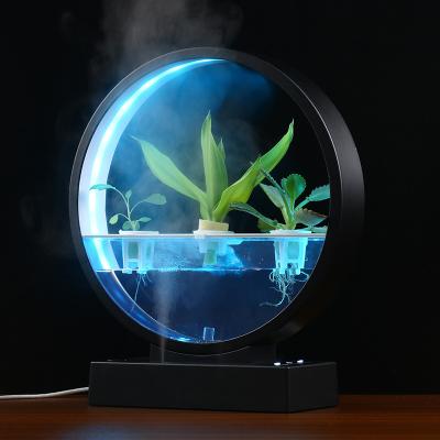 China 2023 Modern Interior Mini Hydroponic Planting Office Desktop Kit Smart System Interior Decoration Hydroponic Soilless Desktop Decorations for sale