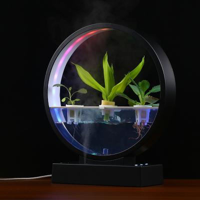 China 2023 modern creative light luxury office interior decorations aquarium RGB water culture overflowing flower red light and plant plant machine for sale