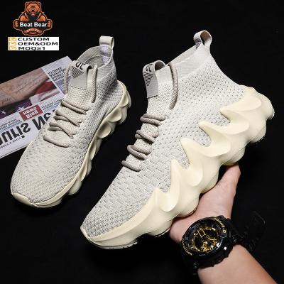 China Cushioning New Fashion Slip On Sneakers for Men and Women High Top Socks Knitted Boots Lightweight Breathable Casual Shoes for sale