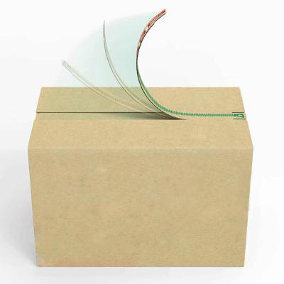 China Custom Recyclable Corrugated Paper Zipper Tear Strip Box Easy Tear Express Packaging Self Seal Box for sale