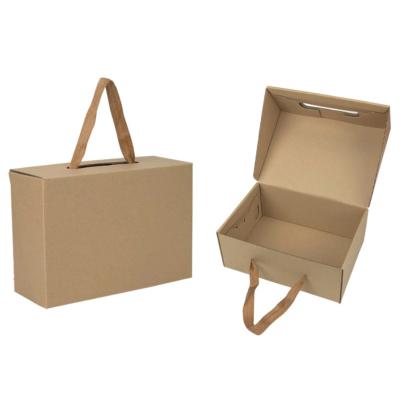 China Recyclable Custom Design Corrugated Airplane Foldable Packaging Shoes Box For Take Away With Ribbon Handle for sale