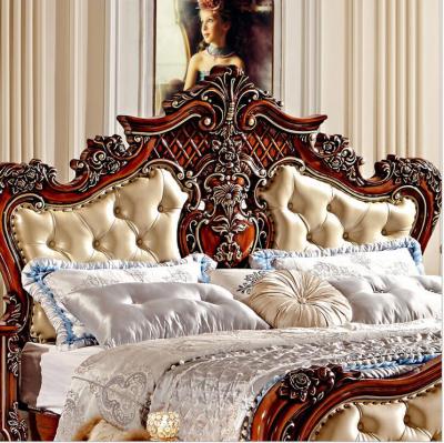 중국 Modern Modern European Solid Wood Bed Fashion Carved 1.8m French Bed Bedroom Furniture 6592 판매용