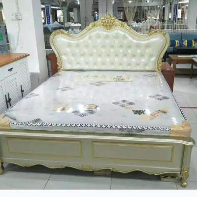 중국 Modern European Home Furniture General Use And Wood Material Gold Leaf Carved Bedroom Furniture HXJR001 판매용