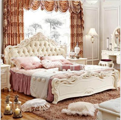 중국 European Modern Solid Wood Bed Fashion Carved French Bed 1.8m USA French Bedroom Furniture OSC6592 판매용