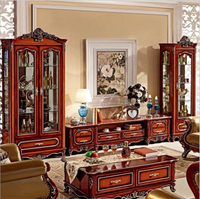 China Antique Tall Living Room Furniture Solid Wood Wooden LCD TV Stand pfy10008 for sale