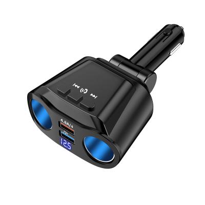 China UniversalÂ   Dual Usb 15w Fm Blue Handsfree Transmitter Car QC 3.0 Adapter Mp3 Player Tooth 5.1 Mobile Charger With Blue Tooth for sale