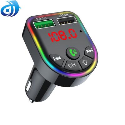 China Mobile Phone Usb mp3 player Dual Tooth LCD Display 3.1A Car Plug Charger Blue Colorful Lights 2 Ports Left for sale