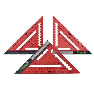 China Professional Triangle Square Ruler Carpenter Aluminum Triangle Squared Ruler for sale