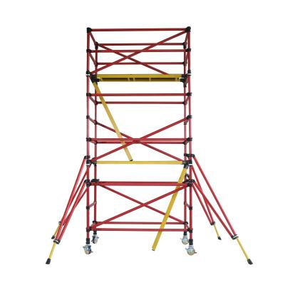 China Contemporary Hot Selling GRP Full Insulation High Voltage Scaffolding With Wheels for sale