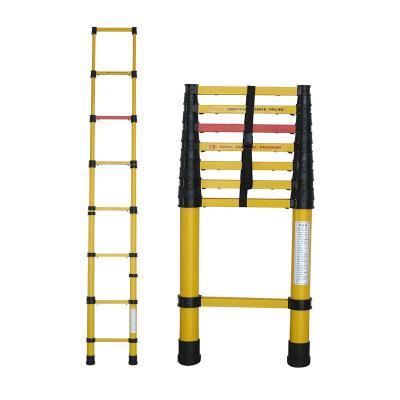 China Folding Ladders Insulation FRP Fiberglass Extension Step Ladder 3.8 Meter 8m Fiberglass 10m Insulation Top Telescoping Ladder for sale