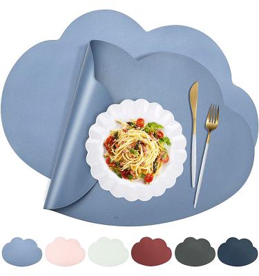 China Custom Made Dining Table Mat Placemat PU Silicone Leather Nordic Luxury Waterproof Modern Viable for sale