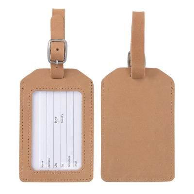 China High quality fashion design travel passport holder and luggage leather tag in gold stamp logo for sale