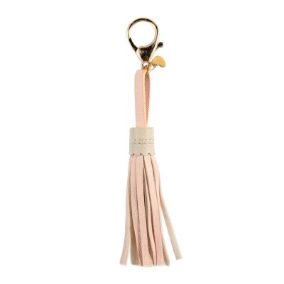 China Unique Handmade Fashoion Custom Leather Tassels Leather Tassel Keychain for sale