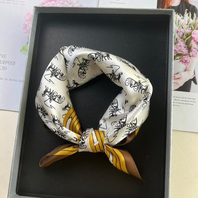 China 53*53cm Square Customized Color Small Square Woman Luxury Silk Scarf For Elegant Women for sale