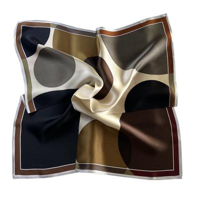 China Hot Sale Wholesale 2022 Square Custom Design Luxury 100% Silk Women Square Charmeuse Scarf for sale