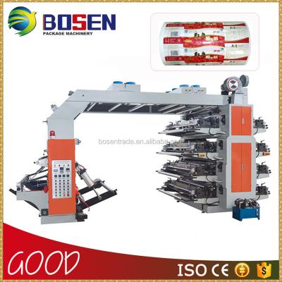 China BSYT6 Hotels Six Color Flexo Printing Machine Plastic T-shirt Printing Machine for sale