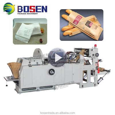 China Automatic V Small High Speed ​​Sealing Food Bottom Paper Bag Making Machine For Bread, Cake, Hot Dog BS 400/600 for sale