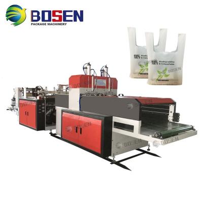 China 2017 New T Shirt Bag High Speed ​​Shopping Bag Making Machine Yaskawa Plastic 400-500pcs/min for sale