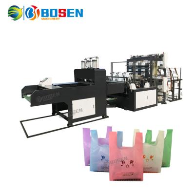 China Building Material Shops Plastic Shopping Bag Making Machine/HDPE Vest T-shirt Shopping Bag Making Machine/Cold Cut Hot Sealing for sale