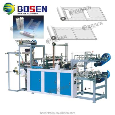 China Automatic Double Layers Plastic Half Rolling Linkable Bag Making Machine for sale