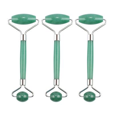 China Wholesale Green Whitening Jade Roller For Facial Jade Roller Natural Double Head Massage From Best Seller for sale