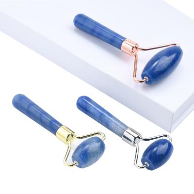 China Whitening Roller 2021 Jade Wholesale Mini Facial Blue Aventurine Jade Roller With Single Head for sale