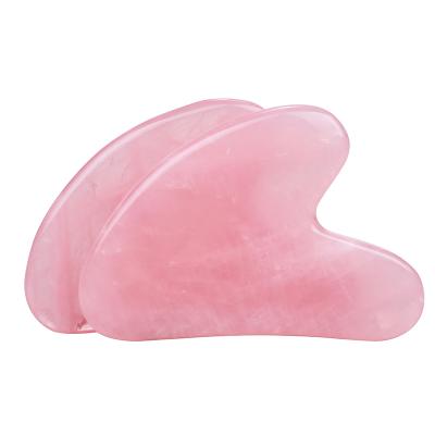 China 2021 Popular Wholesale 100% Rose Quartz Heart Shape Natural Jade Gua Sha Christmas Gift For Facial Massage for sale