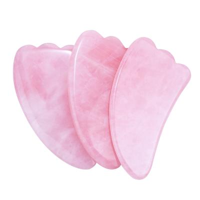 China Rose Quartz Jade Gua Sha 100% natural wholesale popular for facial massage for sale