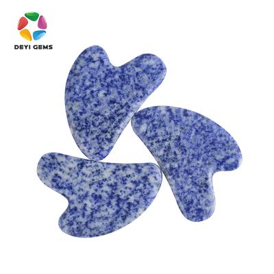 China Wholesale 100% Best Selling Popular High Quality Natural Blue Spot Jasper Jade Gua Sha For Facial Massage for sale