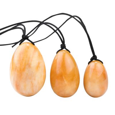 China High Quality Natural Europe Yellow Yoni Egg Jade Gemstone for Kegel Exercise for sale