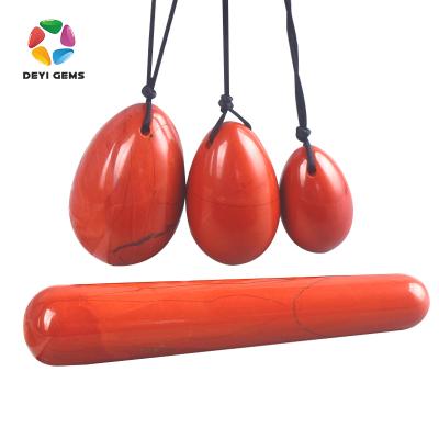 China China's Best Seller 2021 Natural High Quality Red Jasper Yoni Egg Set for Kegel Exercise for sale