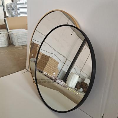 China CLASSIC Wholesale Mirror Round Circle Wall Mirror With Aluminum Alloy Metal Fame With Bathroom Shelving for sale