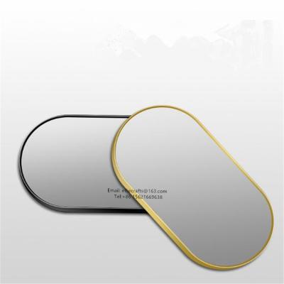 China Contemporary Black Round Oval Metal Track Mirror 40x60 60x80 50x90 60x100 Wall Hanging Frame Wall Aluminum Mirror for sale