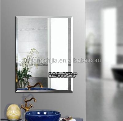 China Bulk Modern Cheap Beveled Edges Rectangle Frameless Mirror For Bathroom Wall Decor 40x60 50x70 60x80cm for sale