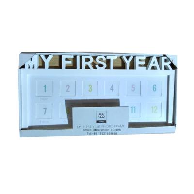 China Home Decoration Baby Gift Injection Picture Collage Newborn Photo Frame My First Year Photo Frame for sale