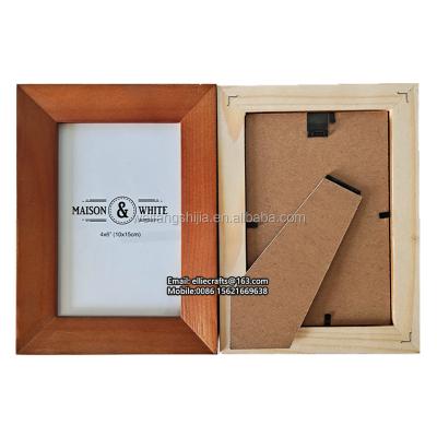 China Wholesale bulk home decor custom size and color wood picture frame table stand and 5x7 wall hanging photo solid wood picture frame for sale