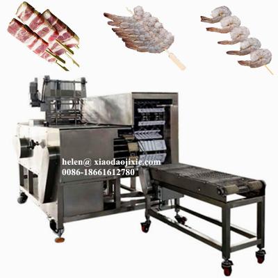 China Industrial Automatic Shrimp Shrimp Kebab Skewer Machine, Meat Kebab Making Machine for sale