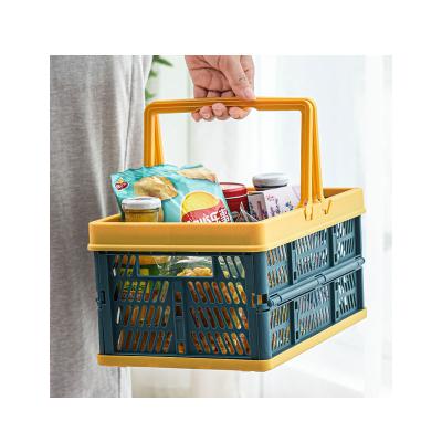 China Durable Strong And Sturdy Folding Toy Storage Basket Handle Vegetable Storage Basket for sale