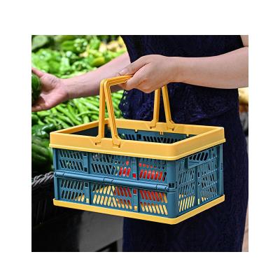 China Low Price Sustainable Professional Made Shopping Picnic Folding Portable Home PP Storage Basket for sale