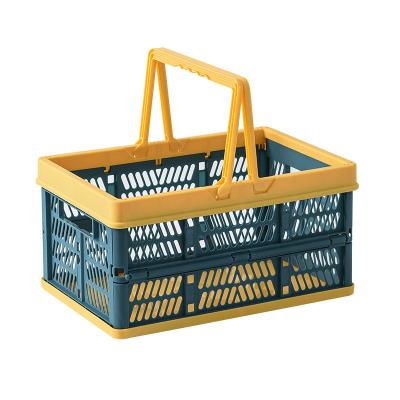 China New Sustainable High Quality Foldable Packing Basket Outdoor Picnic Storage Shopping Basket for sale