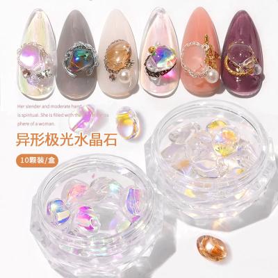 China Aurora Stone Nail Diamond Crystal Diy Nail Art 3D Fake Stones Nail Decoration Irregular Rhinestone for sale