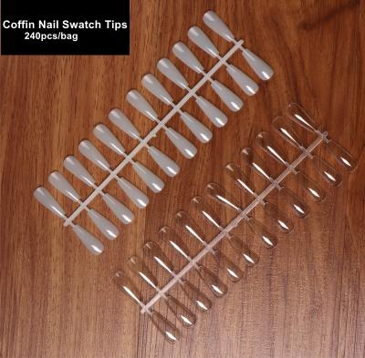 China Toe Nails Color Chart Nails For Display Tip Sample Color Clear Coffin Practice Artificial Nail Tips for sale