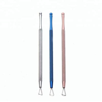 China Newest Stainless Steel Cuticle Pusher Nail Gel Polish Triangle Remover Cuticle Pusher Lacquer Remover Master Nail Art Tools for sale