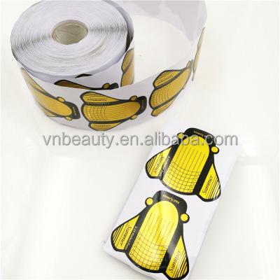 China Professional Professional Salon Yellow Nail Forms Acrylic Nail Art Guide Form Curve Nail Tip Extension Sticker for sale