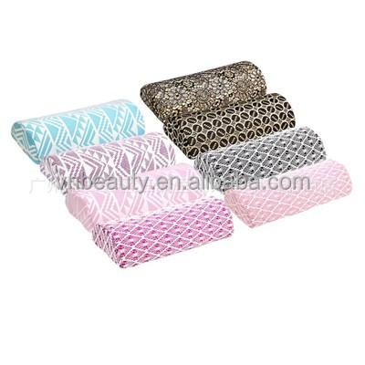 China Manicure Pedicure Tools Washable Hand Pillow Lace Design Different Colors Arm Rest For Nails for sale