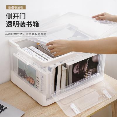 China Household Sustainable Stackable Organizer Foldable Plastic Storage Collapsible Box With Wheels for sale