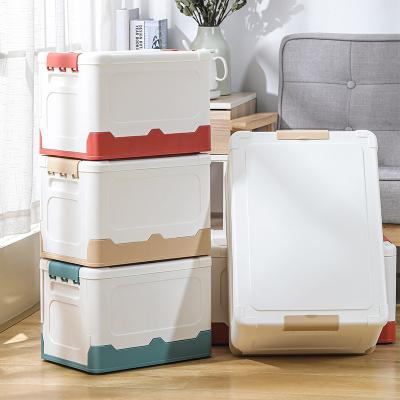 China Sustainable Household Large Capacity Portable Cheap Price Folding Outdoor Storage Box Collapsible Trash Can Organizer Box for sale