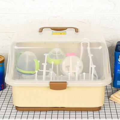 China Sustainable Multifunctional Handheld Plastic Baby Bottle Cabinet Storage Box For Kids for sale