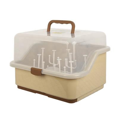 China Sustainable Promotional Baby Feeding Rack Plastic Bottle Drying Storage Box for sale