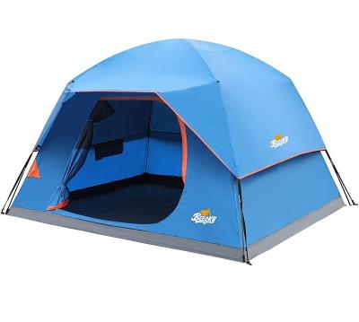 China Folding 4 Person Camping Tent Single Waterproof Family Tent Easy Setup With Removable Rainfly Large Mesh Windows For All Seasons for sale